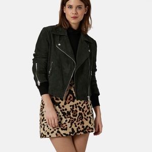 TopShop High Waisted A-Line Leopard Mini Skirt